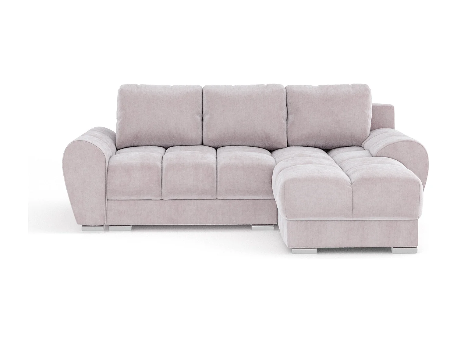 Canapé d'angle en tissu velours Peebles - 4 places - lilas