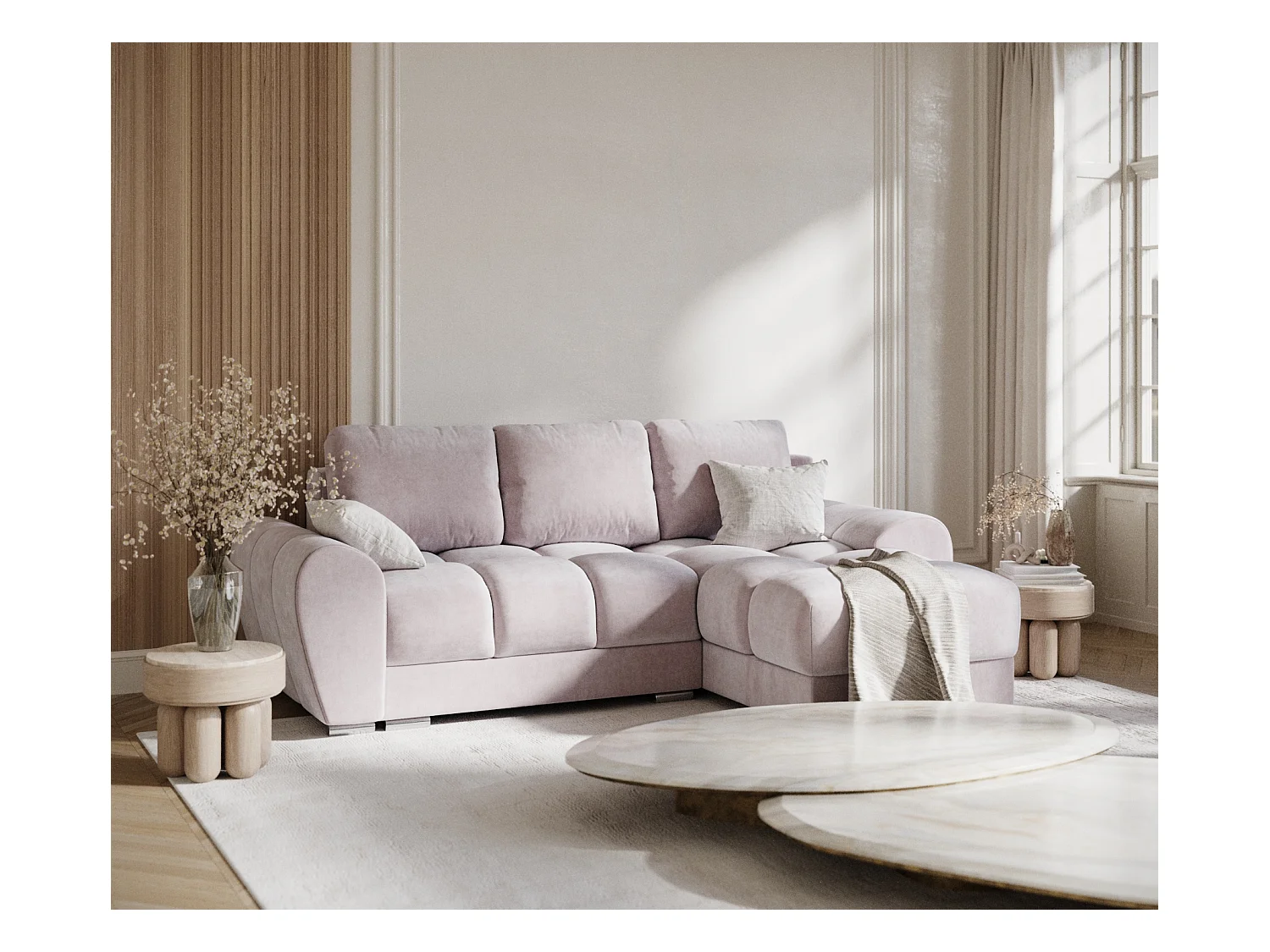 Ecksofa aus Samtstoff Peebles - Vier-Personen - lila