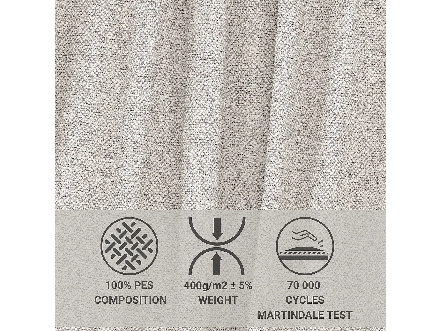 Canapé d'angle en toile tissée Peebles - 4 places - beige