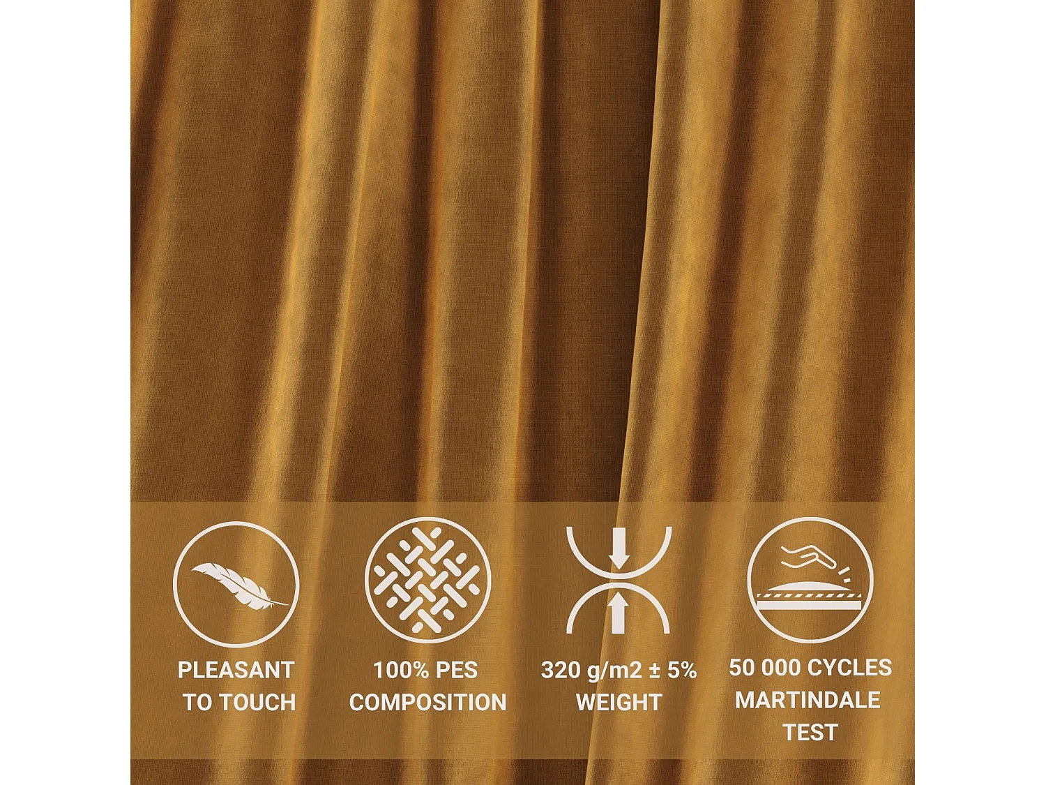 Canapé d'angle en tissu velours Peebles - 4 places - jaune moutarde