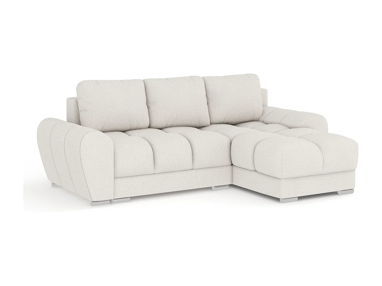 Canapé d'angle en tissu chenille Peebles - 4 places - beige