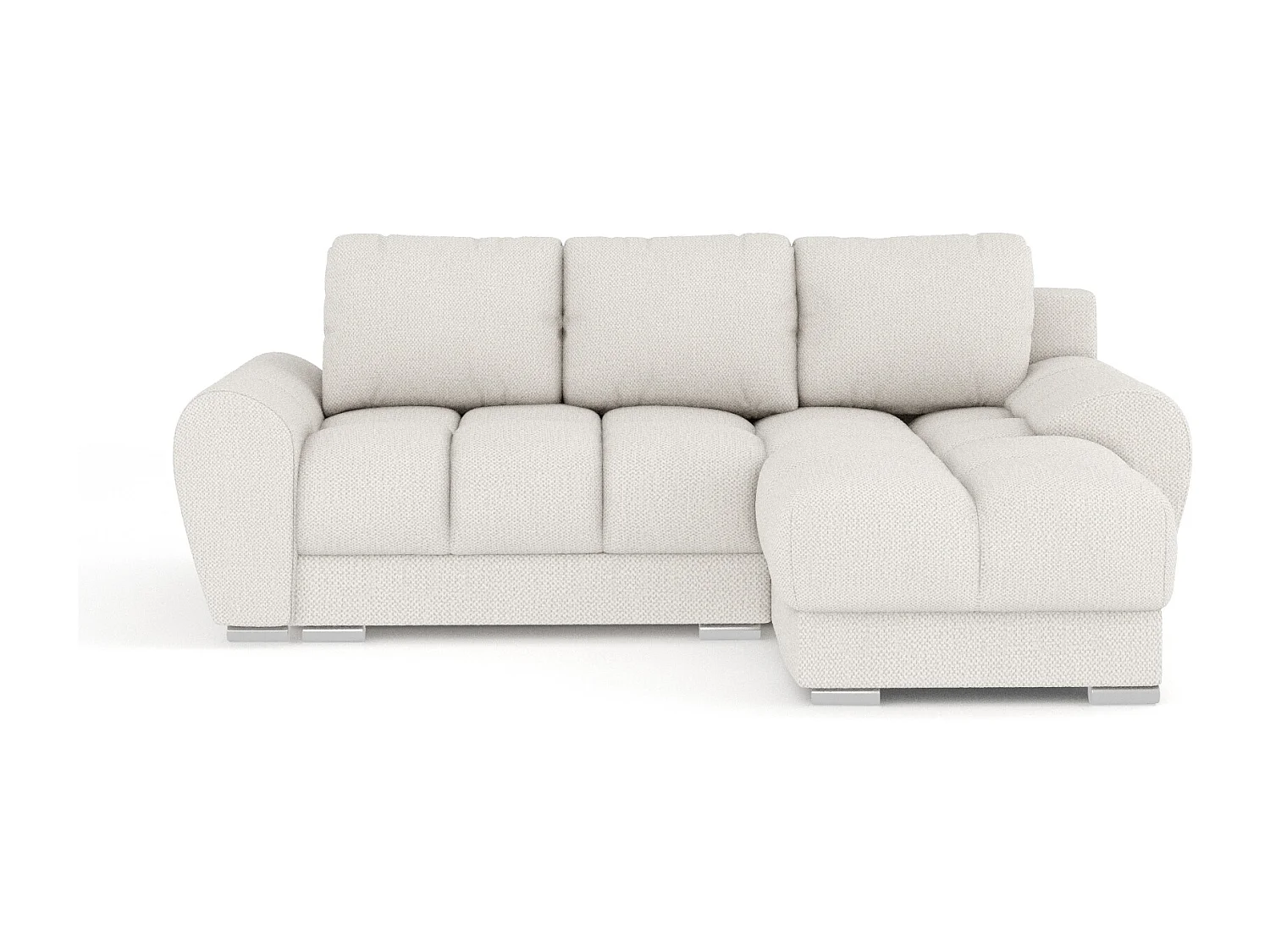 Canapé d'angle en tissu chenille Peebles - 4 places - beige