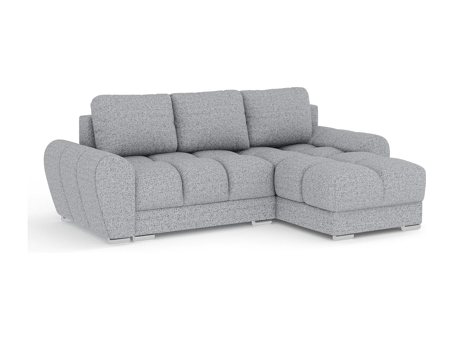 Canapé d'angle en toile tissée Peebles - 4 places - gris