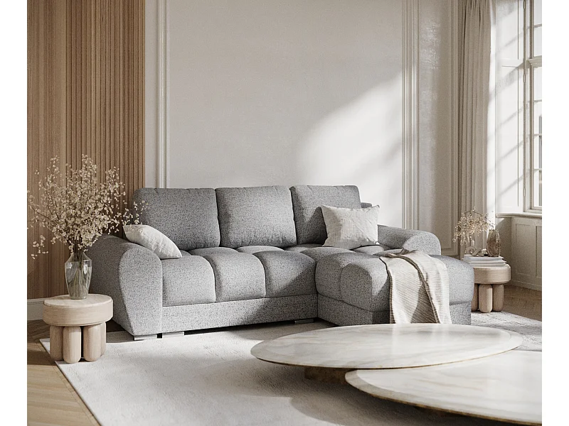 Ecksofa aus Webstoff Peebles - Vier-Personen - grau