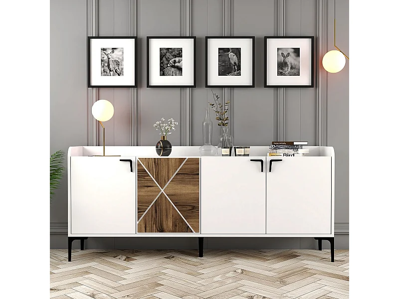 Aparador Venedik blanco 180x35x78 cm