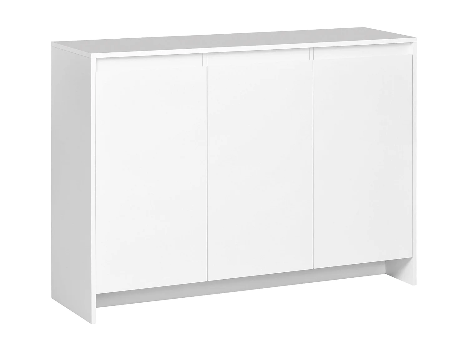 Aparador de Cozinha Moderno HOMCOM com 3 Portas e Prateleiras Ajustáveis em Branco