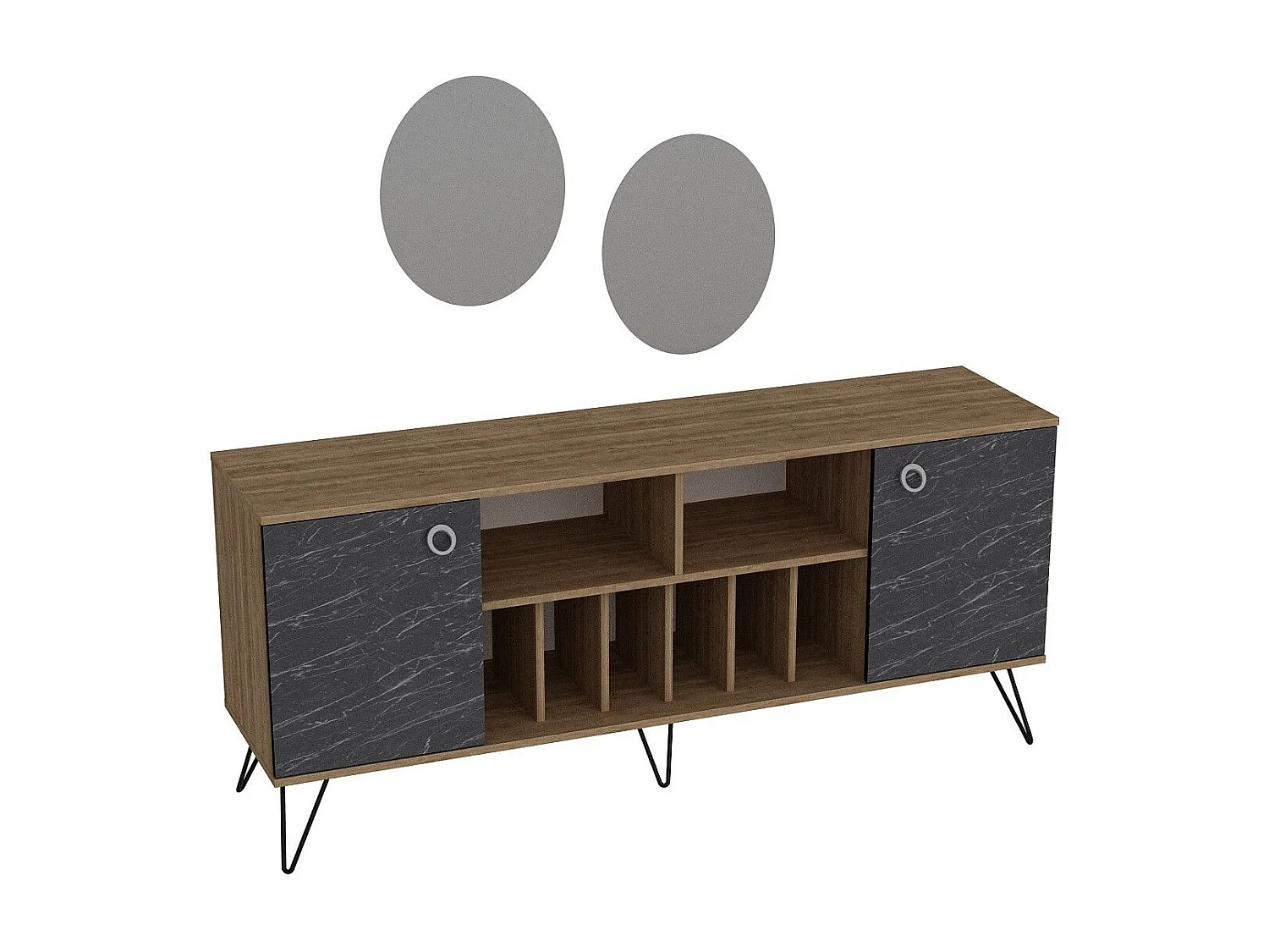 Consola Elegante Lorenz Ayna com Espelhos e Armazenamento Amplo