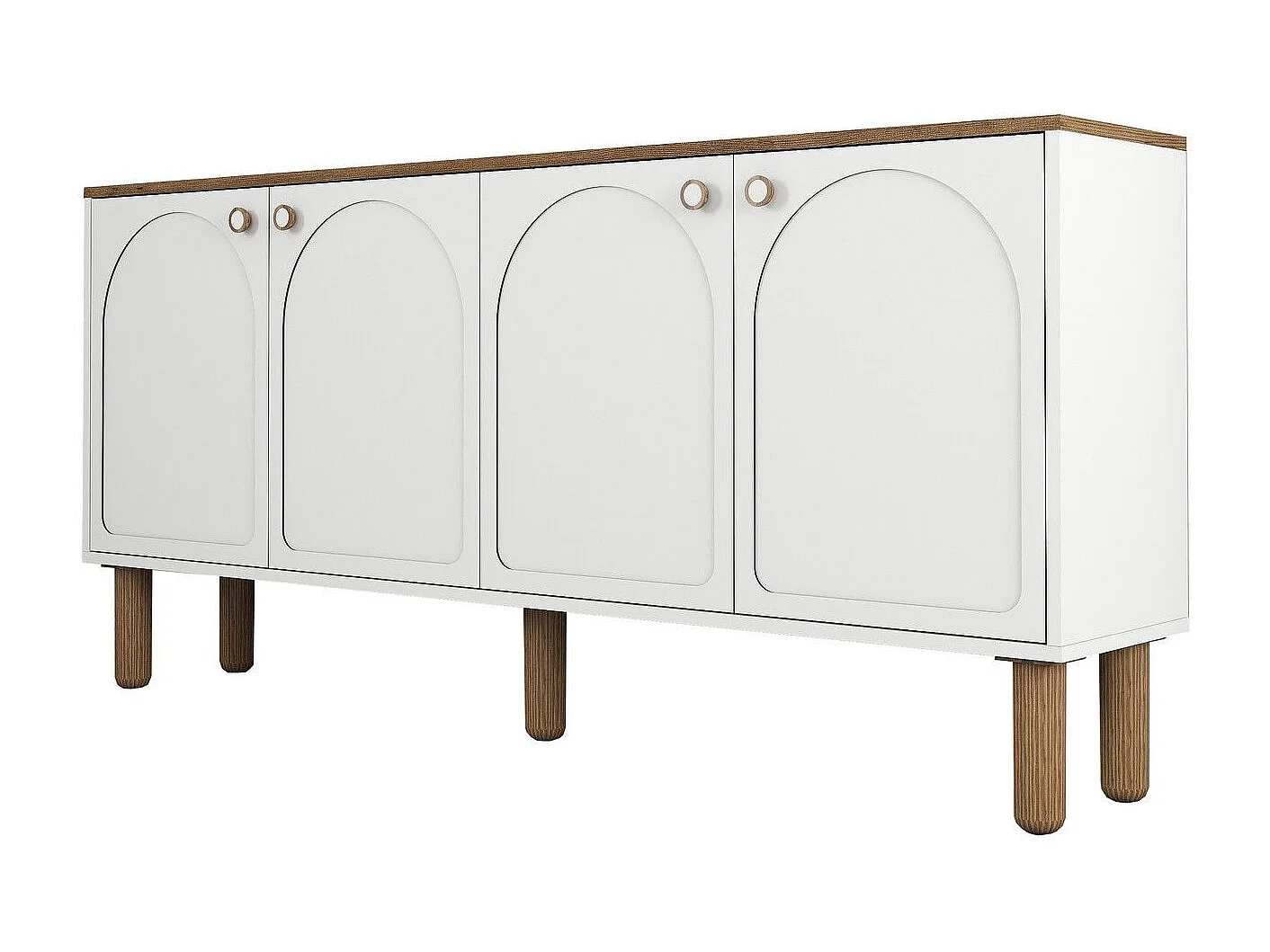 Meuble Tv design 4 portes battantes Deva L180cm Blanc