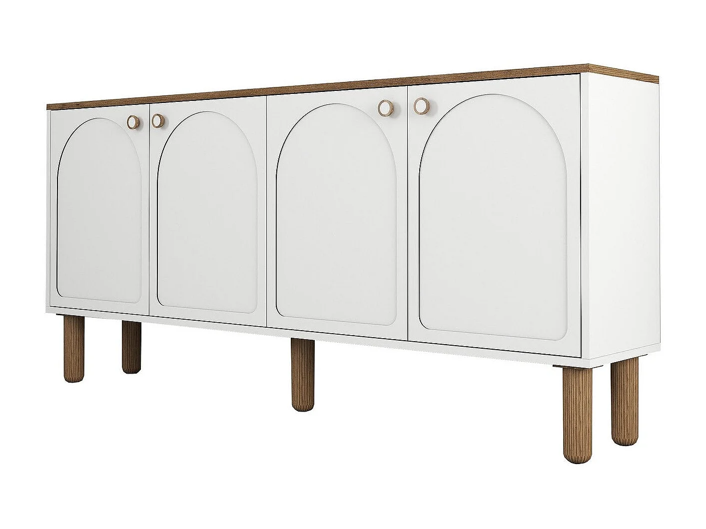 Meuble Tv design 4 portes battantes Deva L180cm Blanc