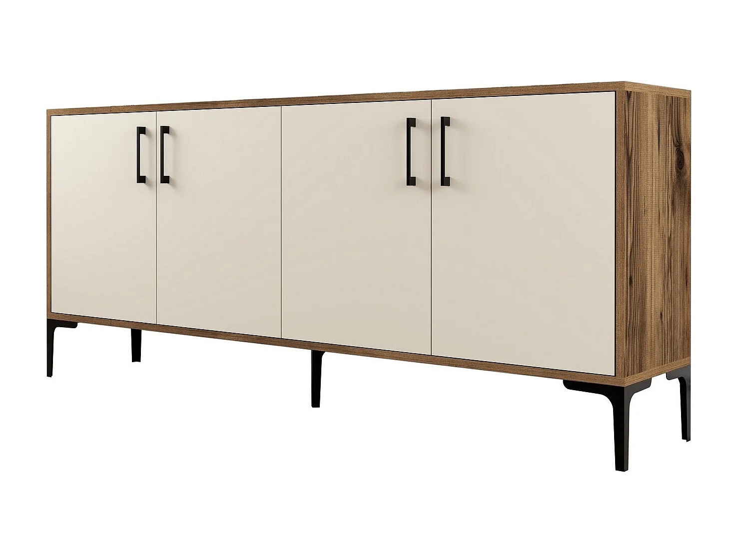 Aparador Kiev crema color nogal 180x35x78 cm