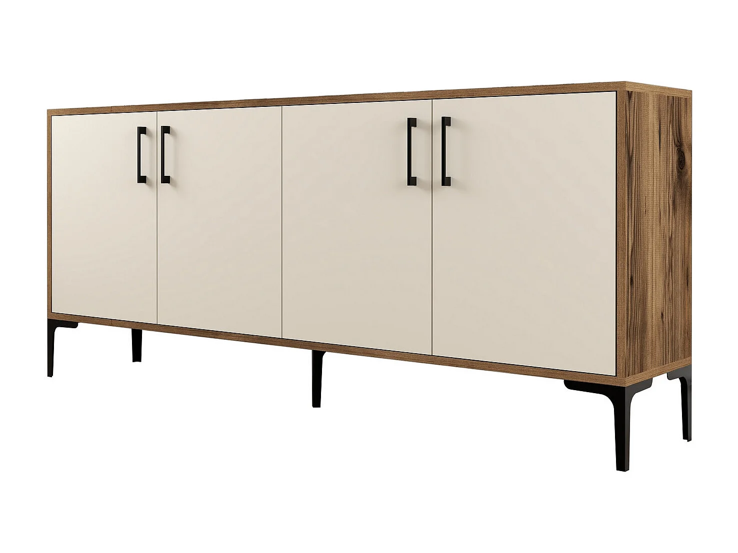 Aparador Kiev crema color nogal 180x35x78 cm