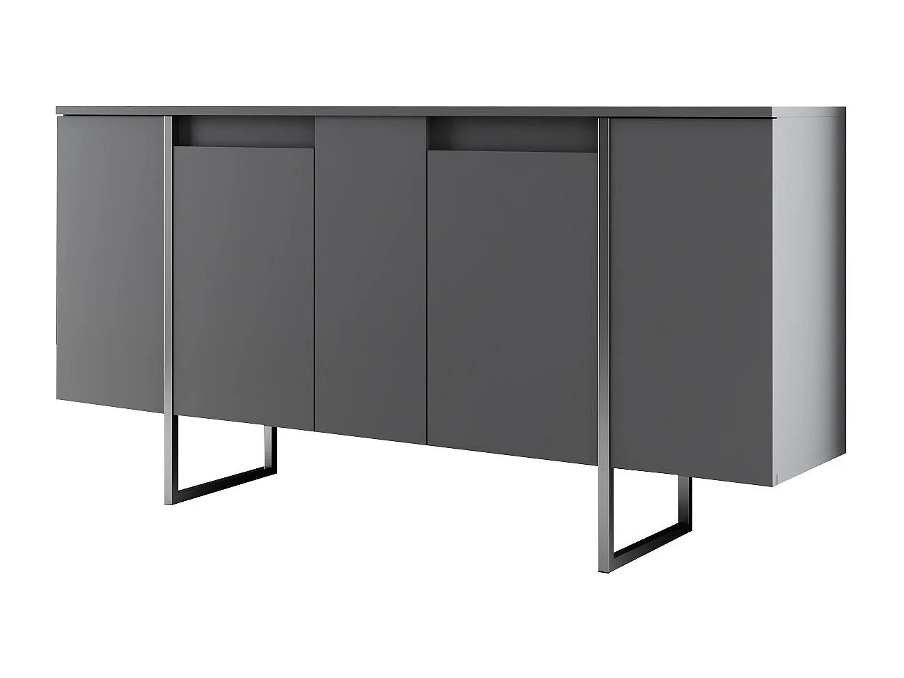 Aparador Luxe Antracita Plata 160x35x80 cm