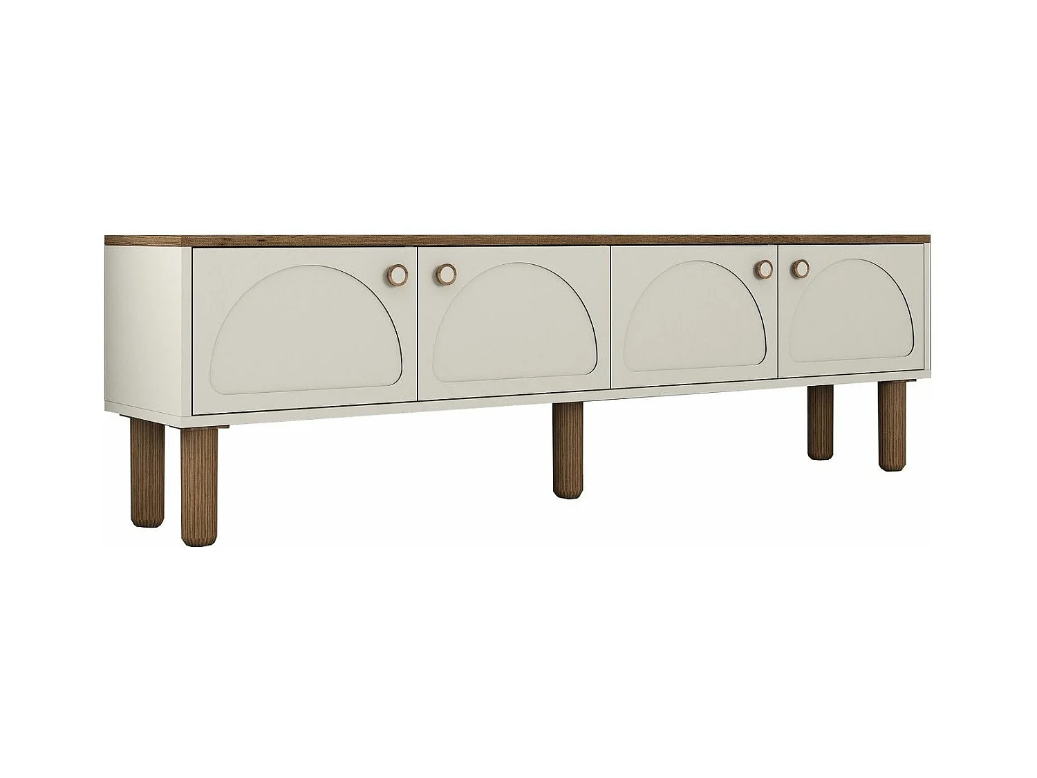 Meuble Tv design 4 portes basculantes Deva L180cm Créme