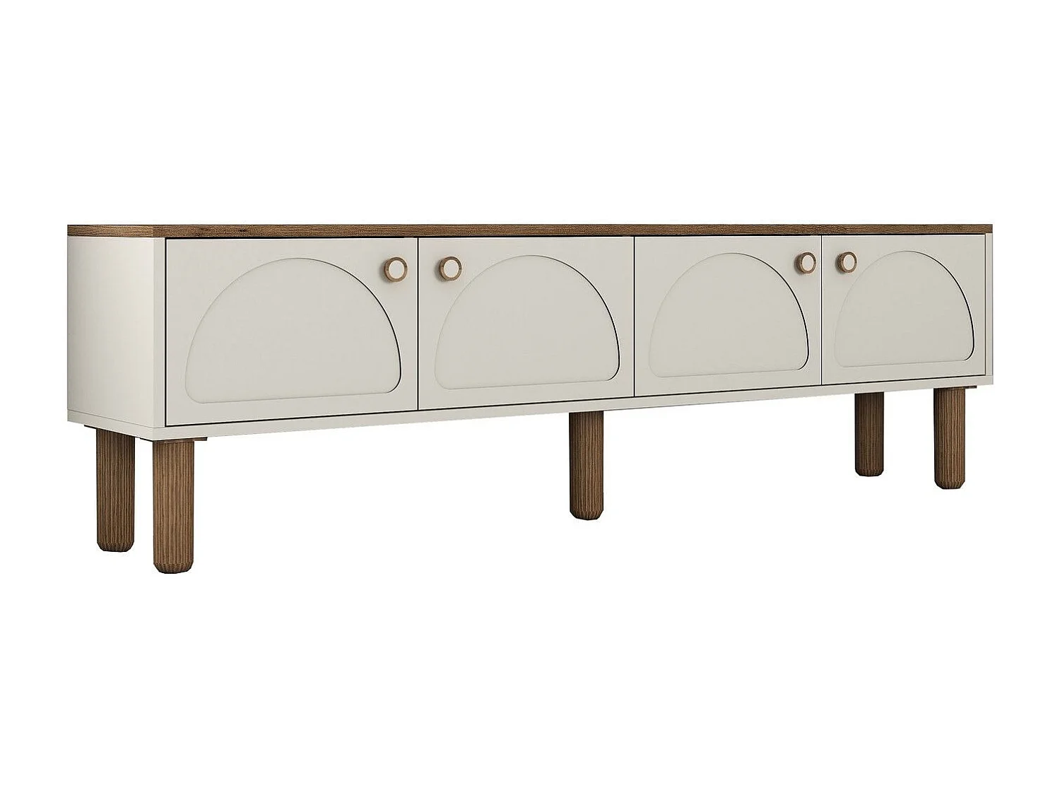 Mobile TV – 180 cm x 53 cm x 35 cm – Crema – Pannello truciolare rivestito in melaminico