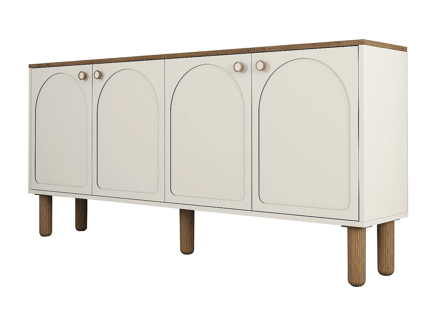 Meuble Tv design 4 portes battantes Deva L180cm Crème