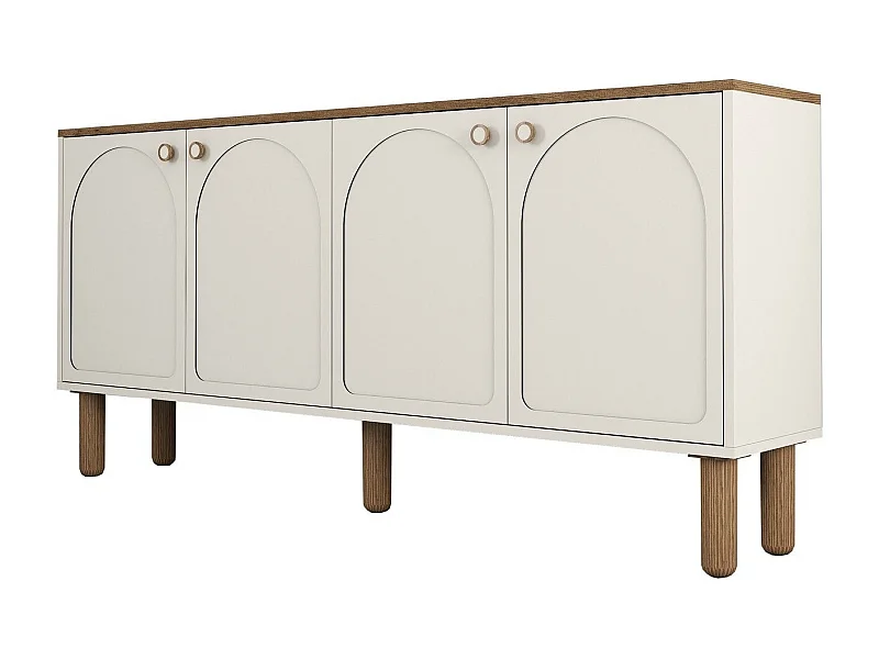 Meuble Tv design 4 portes battantes Deva L180cm Crème