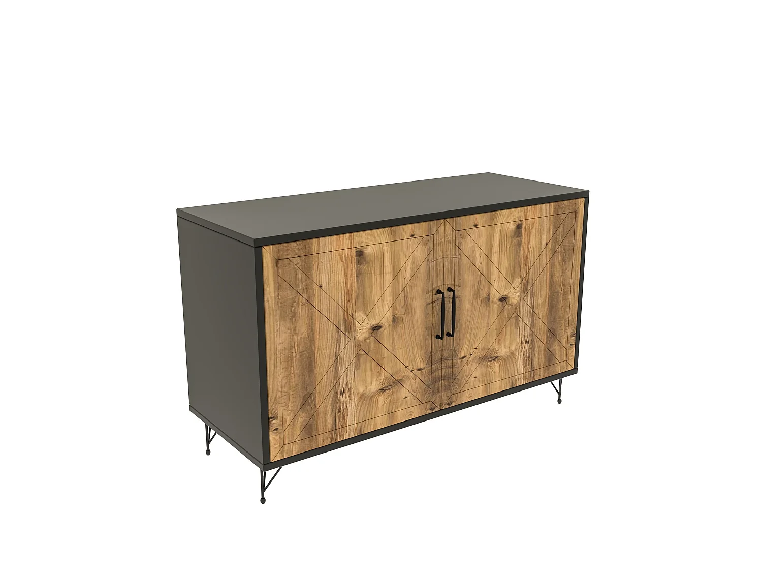 Aparador Jupiter color roble antracita 100x40x77 cm
