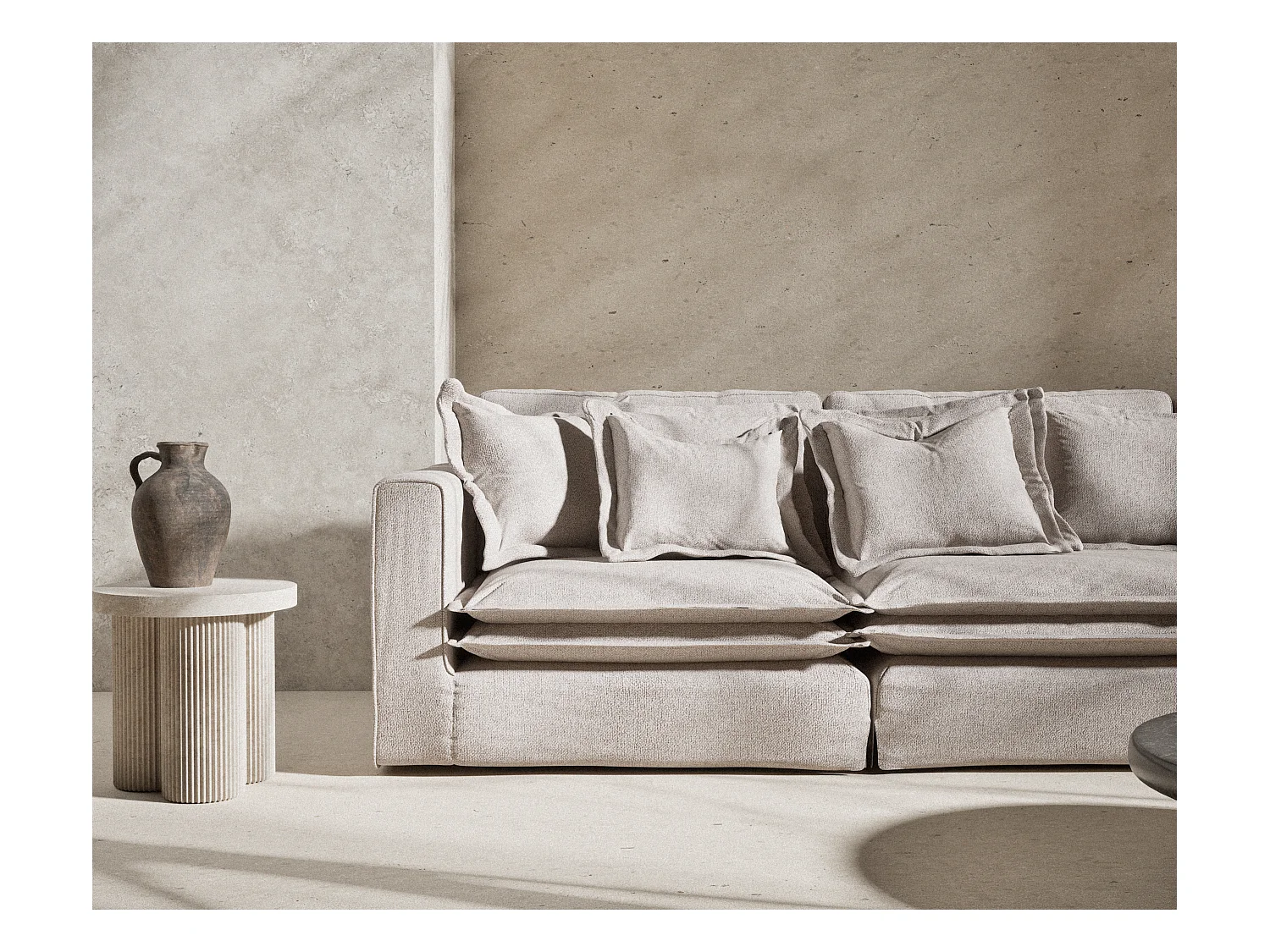 Canapé en toile tissée Amalfi - 6 places - beige