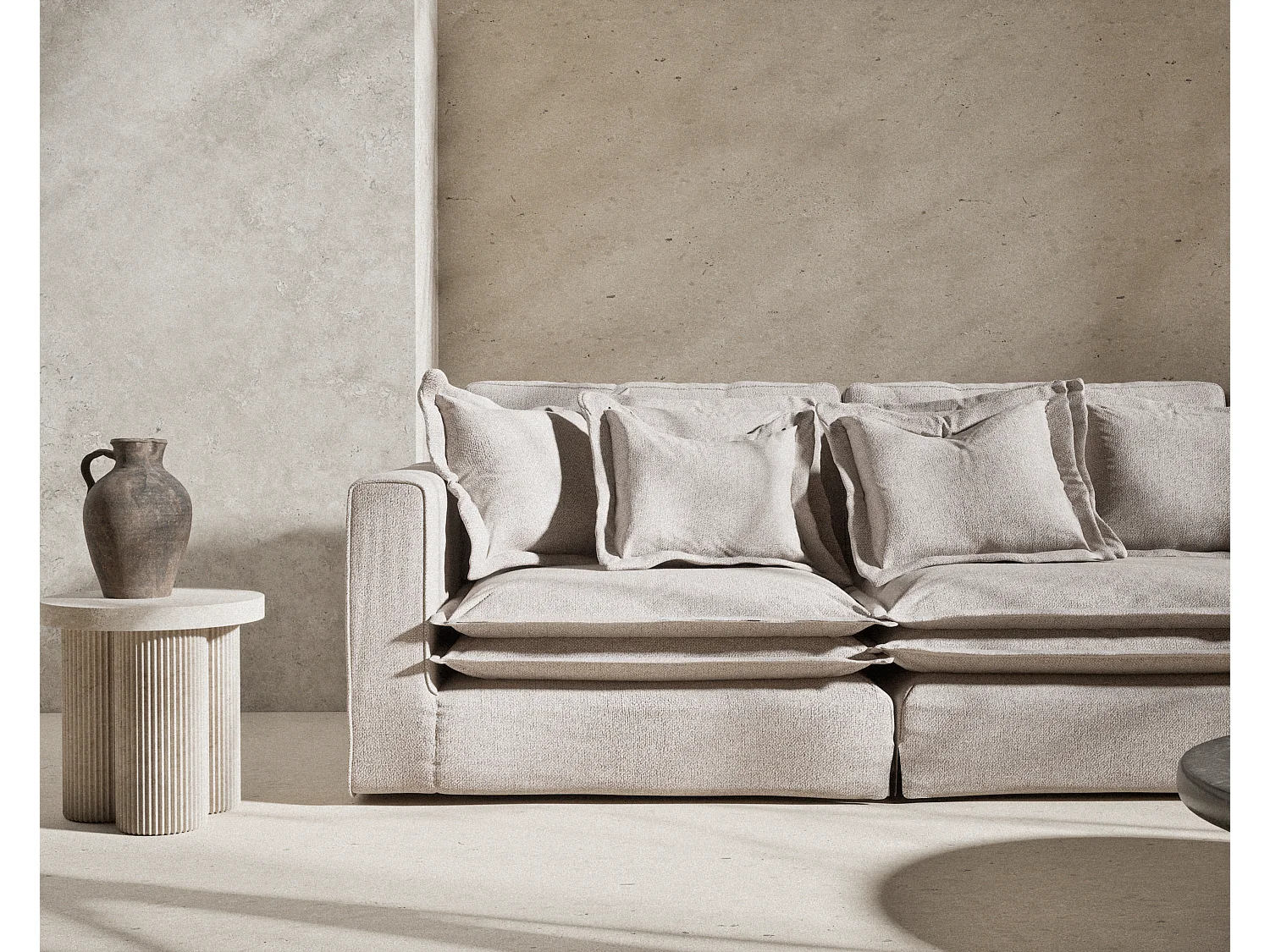 Canapé en toile tissée Amalfi - 6 places - beige