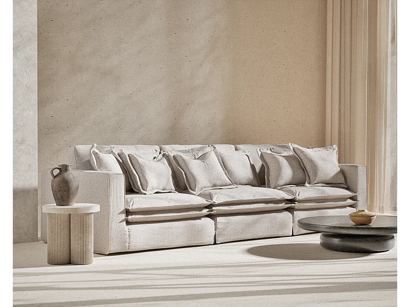 Sofa aus Webstoff Amalfi - Sechs-Personen - beige