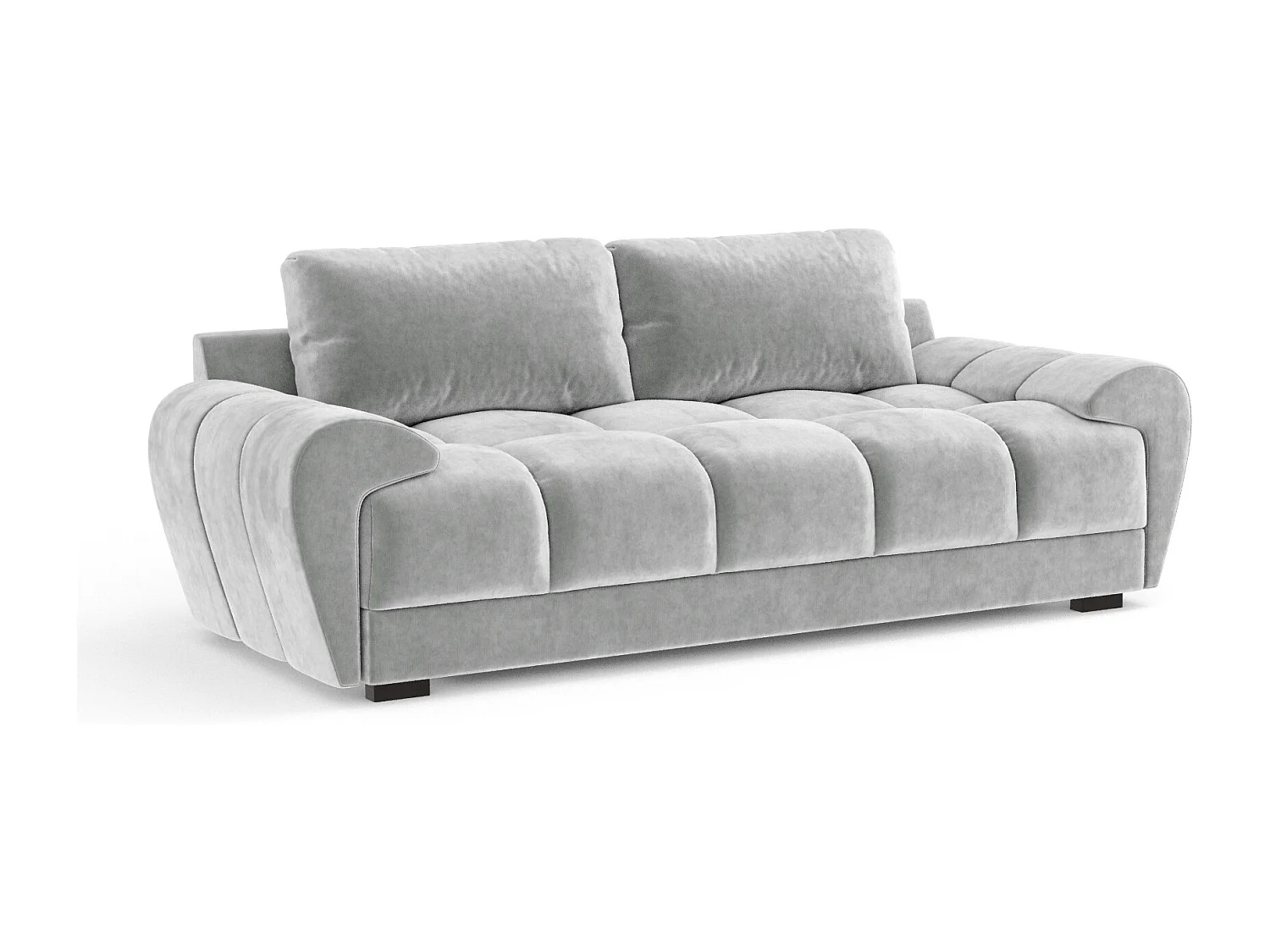 Canapé en tissu velours Peebles - 3 places - gris clair