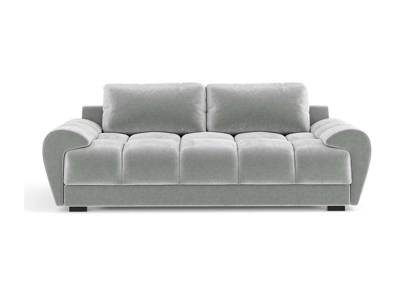 Canapé en tissu velours Peebles - 3 places - gris clair