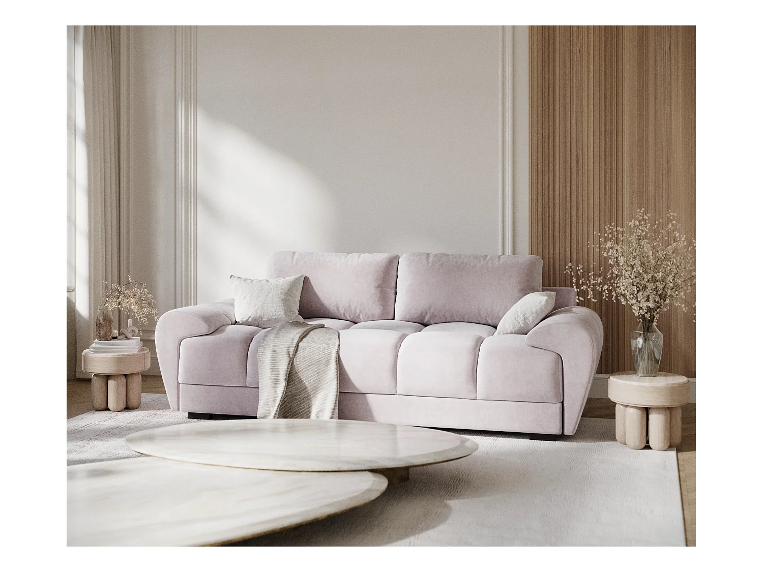 Sofa aus Samtstoff Peebles - Drei-Personen - lila