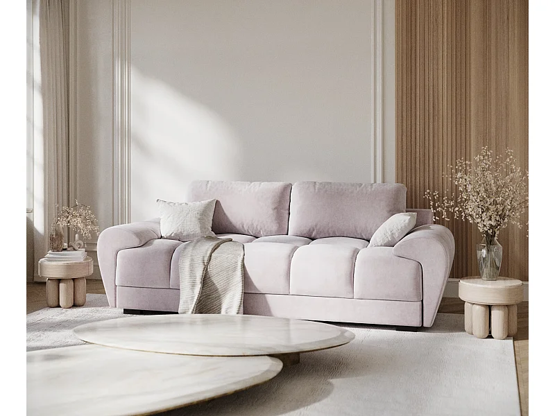 Canapé en tissu velours Peebles - 3 places - lilas