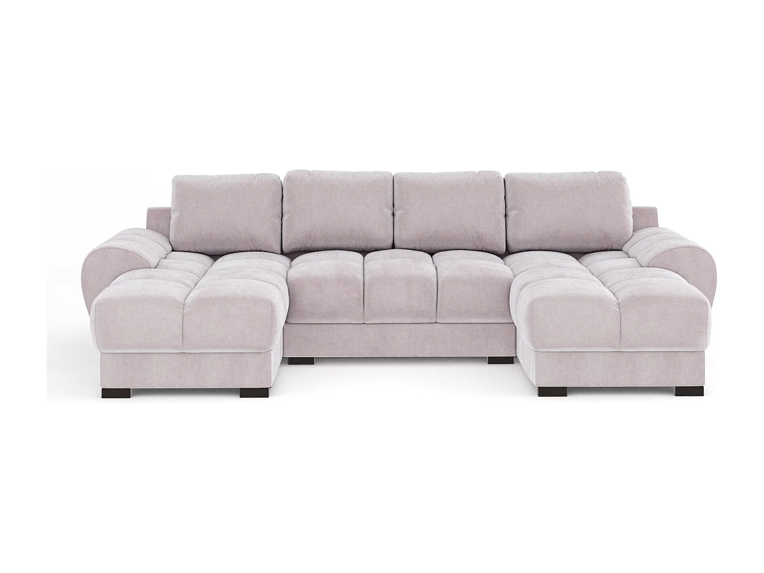 Canapé panoramique en tissu velours Peebles - 6 places - lilas