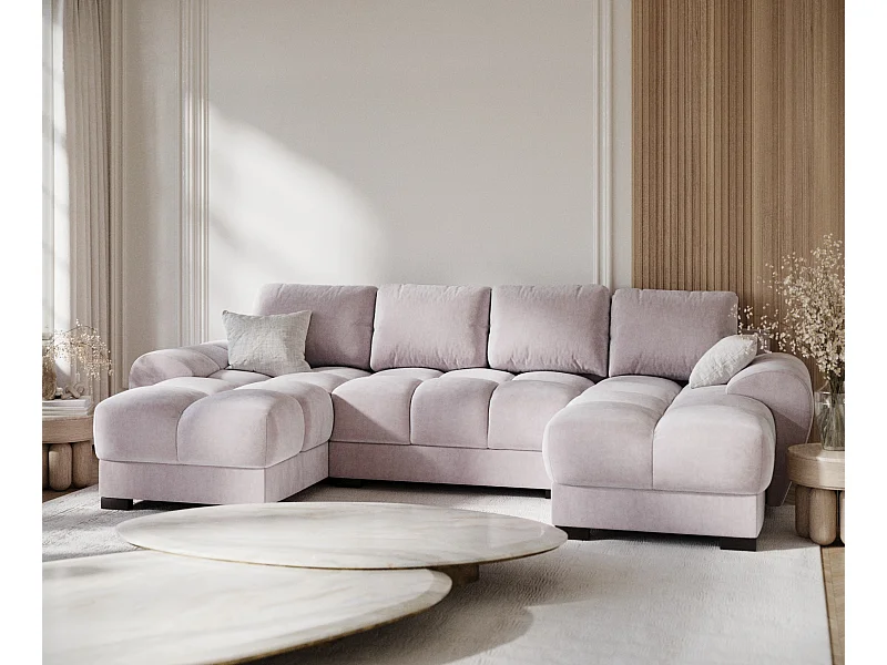Panorama-Sofa aus Samtstoff Peebles - Sechs-Personen - lila