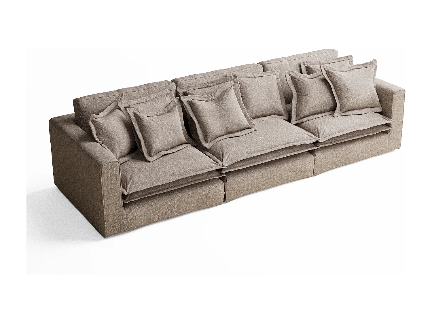 Canapé en toile tissée Amalfi - 6 places - marron clair