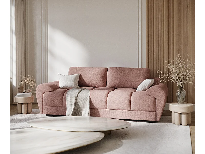 Bank van geweven stof Peebles - 3 plaatsen - roze