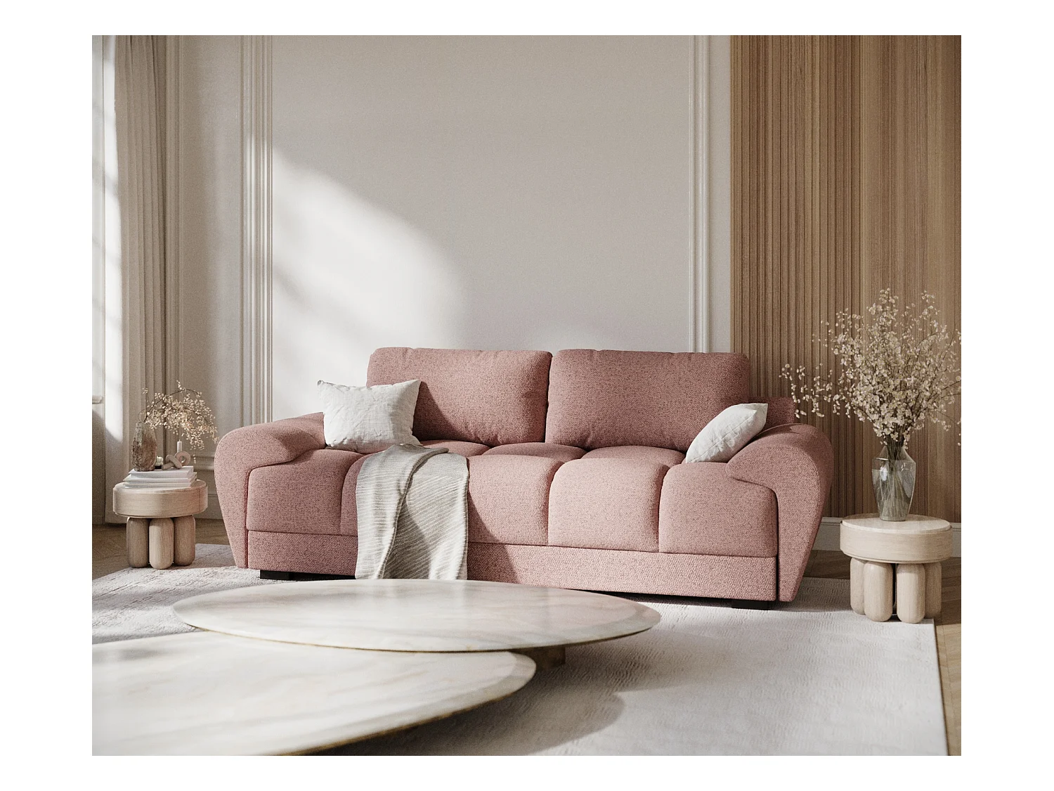 Sofa aus Webstoff Peebles - Drei-Personen - rosa