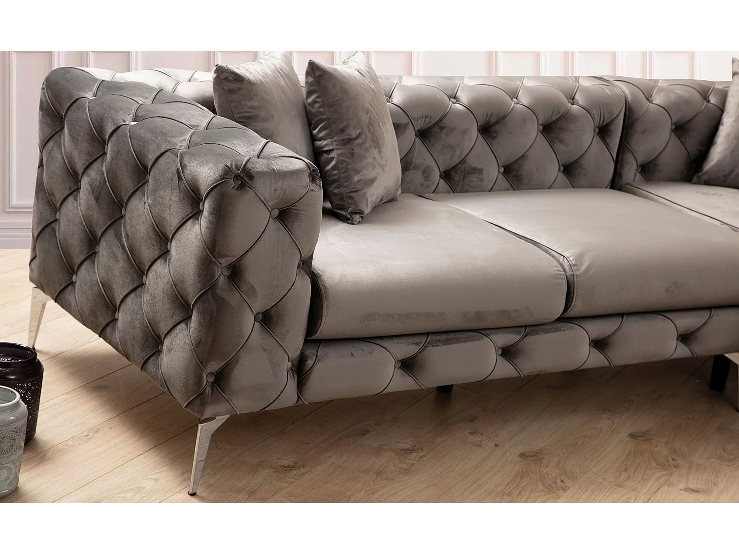 Sofá de Canto Como Left - Estilo e Conforto em Antracite