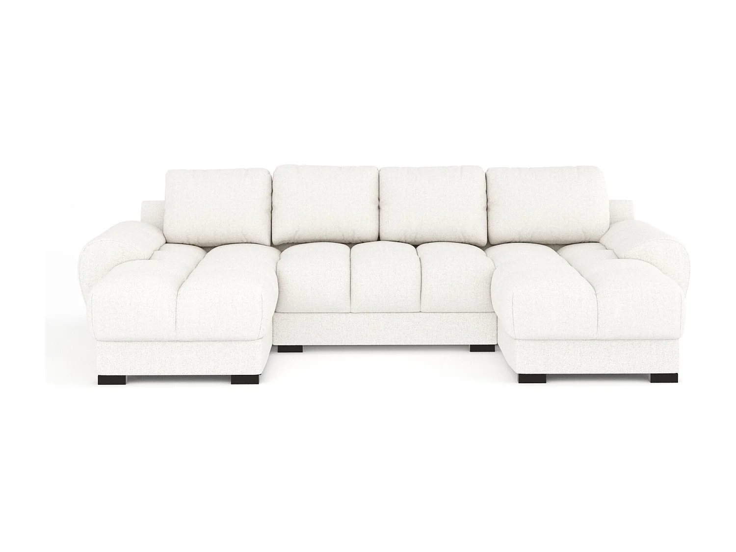 Canapé panoramique en toile tissée Peebles - 6 places - creme