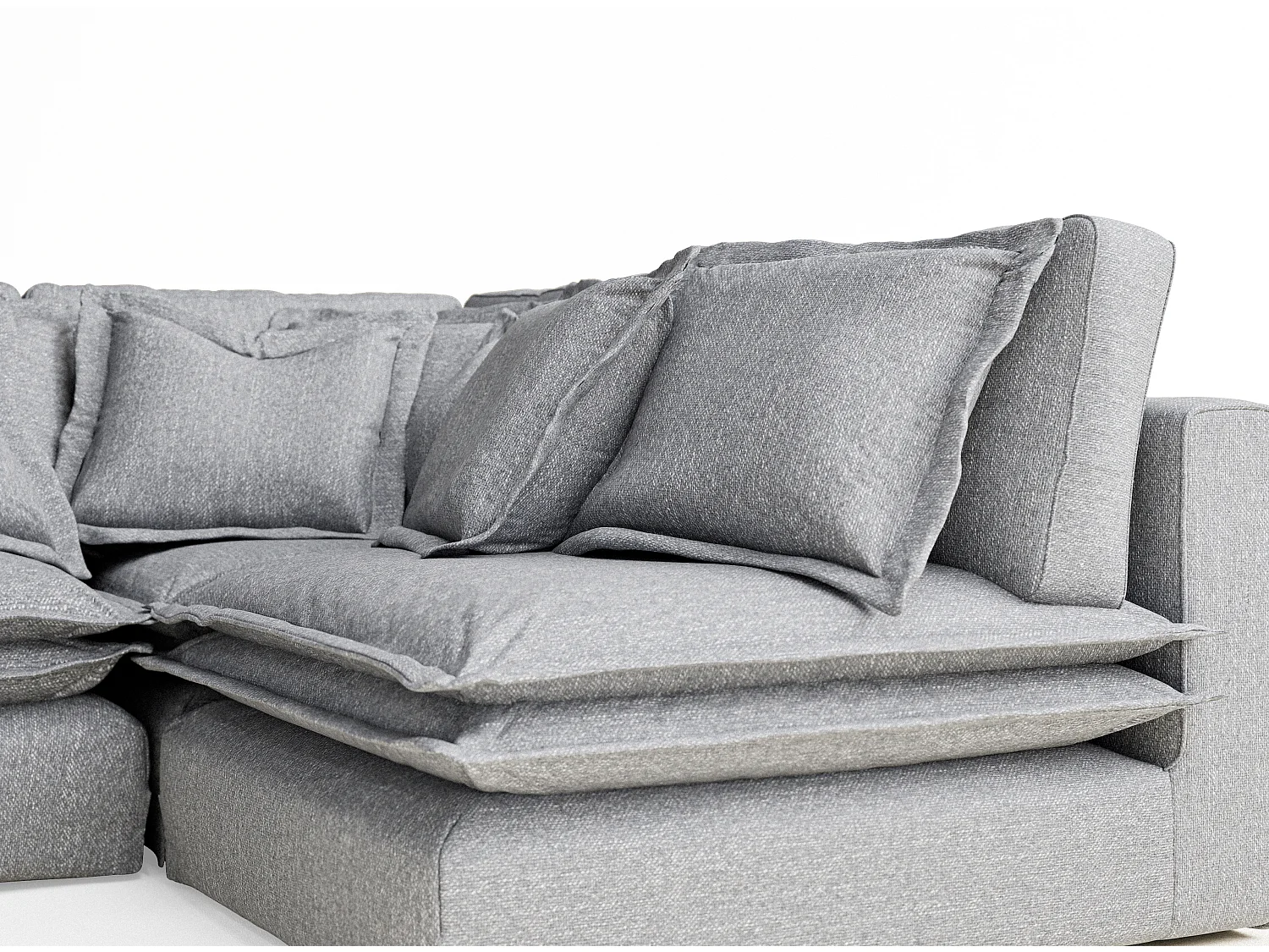 Canapé d'angle en toile tissée Amalfi - 5 places - gris