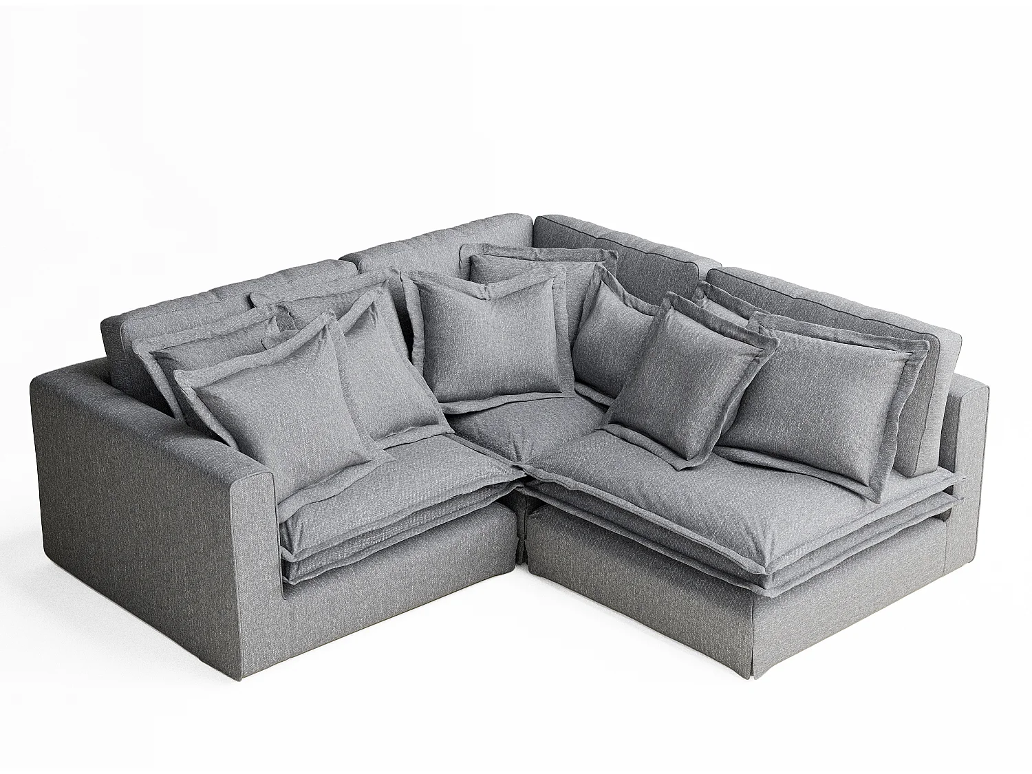 Canapé d'angle en toile tissée Amalfi - 5 places - gris