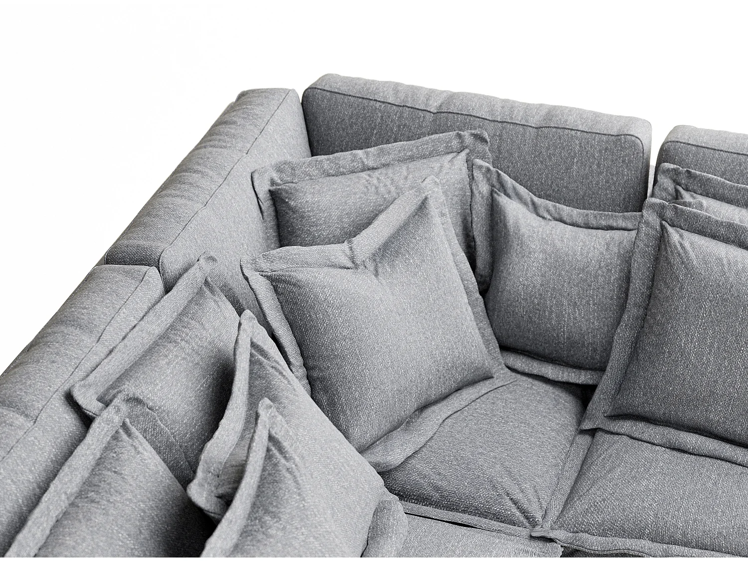 Canapé d'angle en toile tissée Amalfi - 5 places - gris