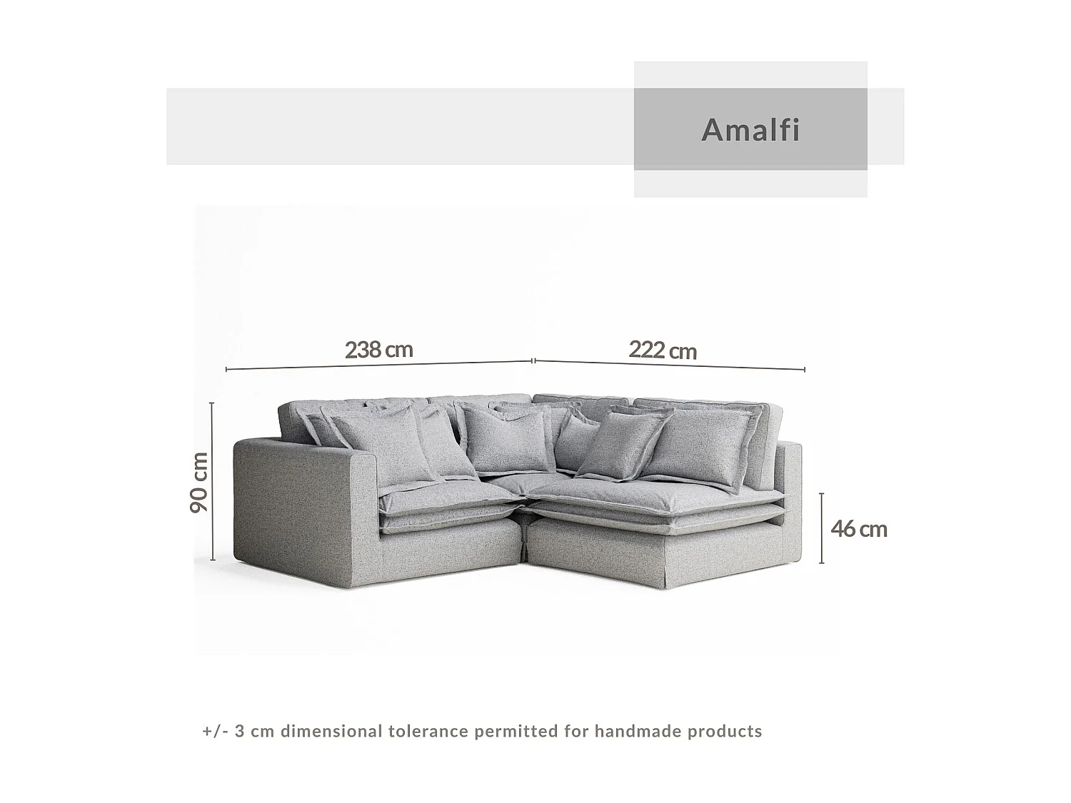 Canapé d'angle en toile tissée Amalfi - 5 places - creme