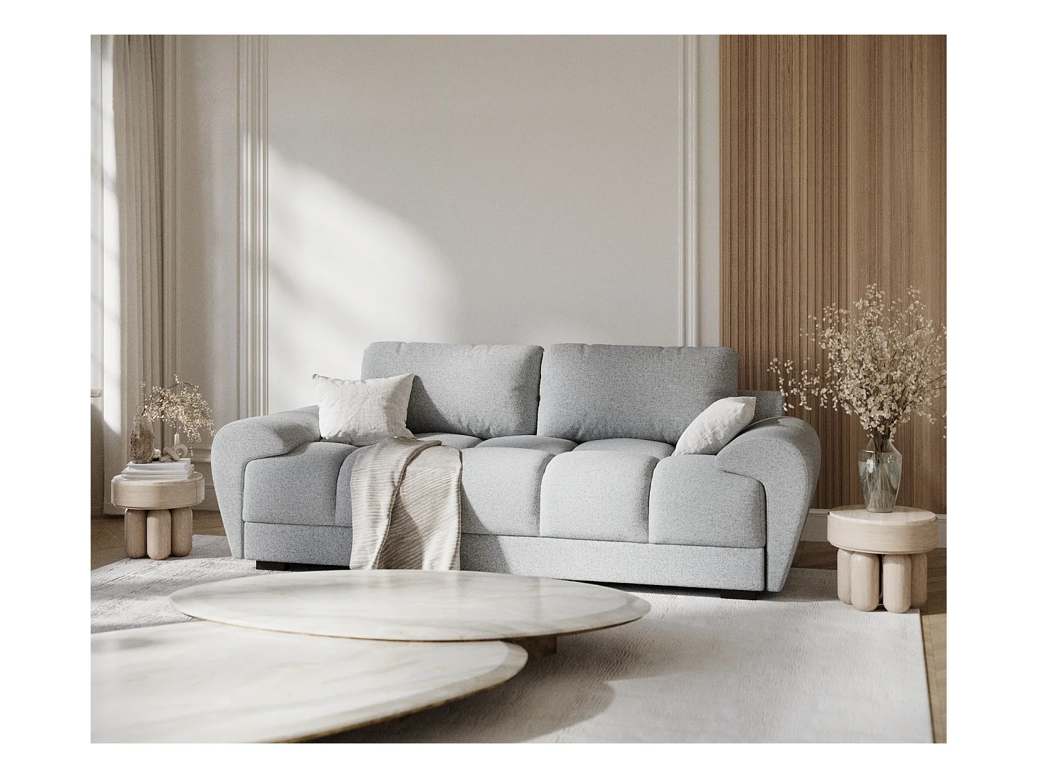 Sofa aus Webstoff Peebles - Drei-Personen - hellgrau
