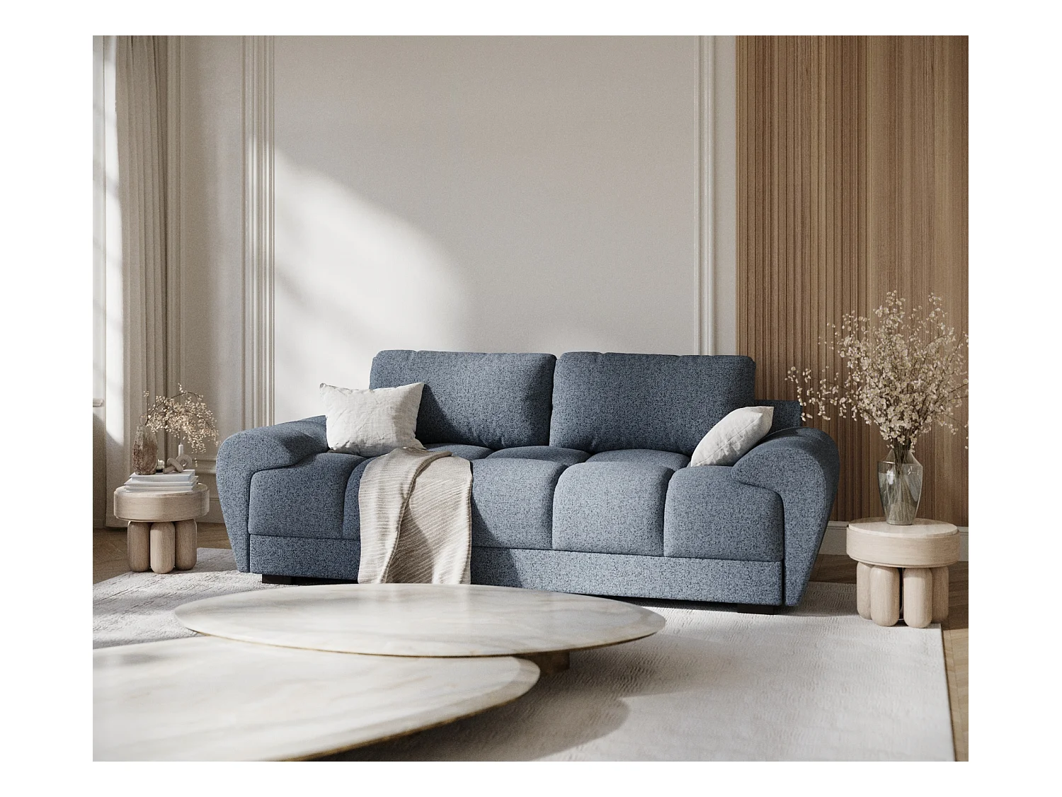 Sofa aus Webstoff Peebles - Drei-Personen - dunkelblau