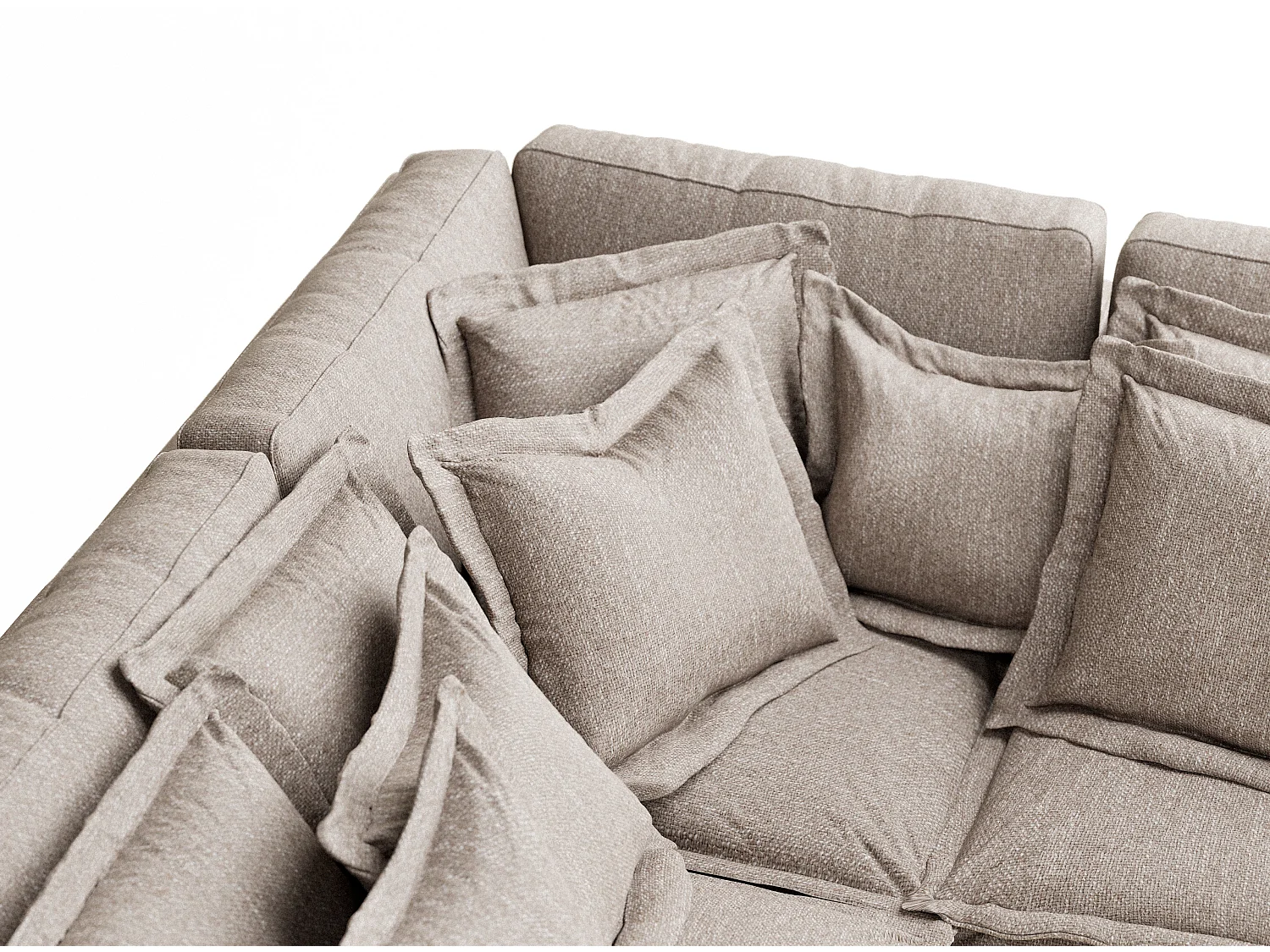 Canapé d'angle en toile tissée Amalfi - 5 places - brun clair