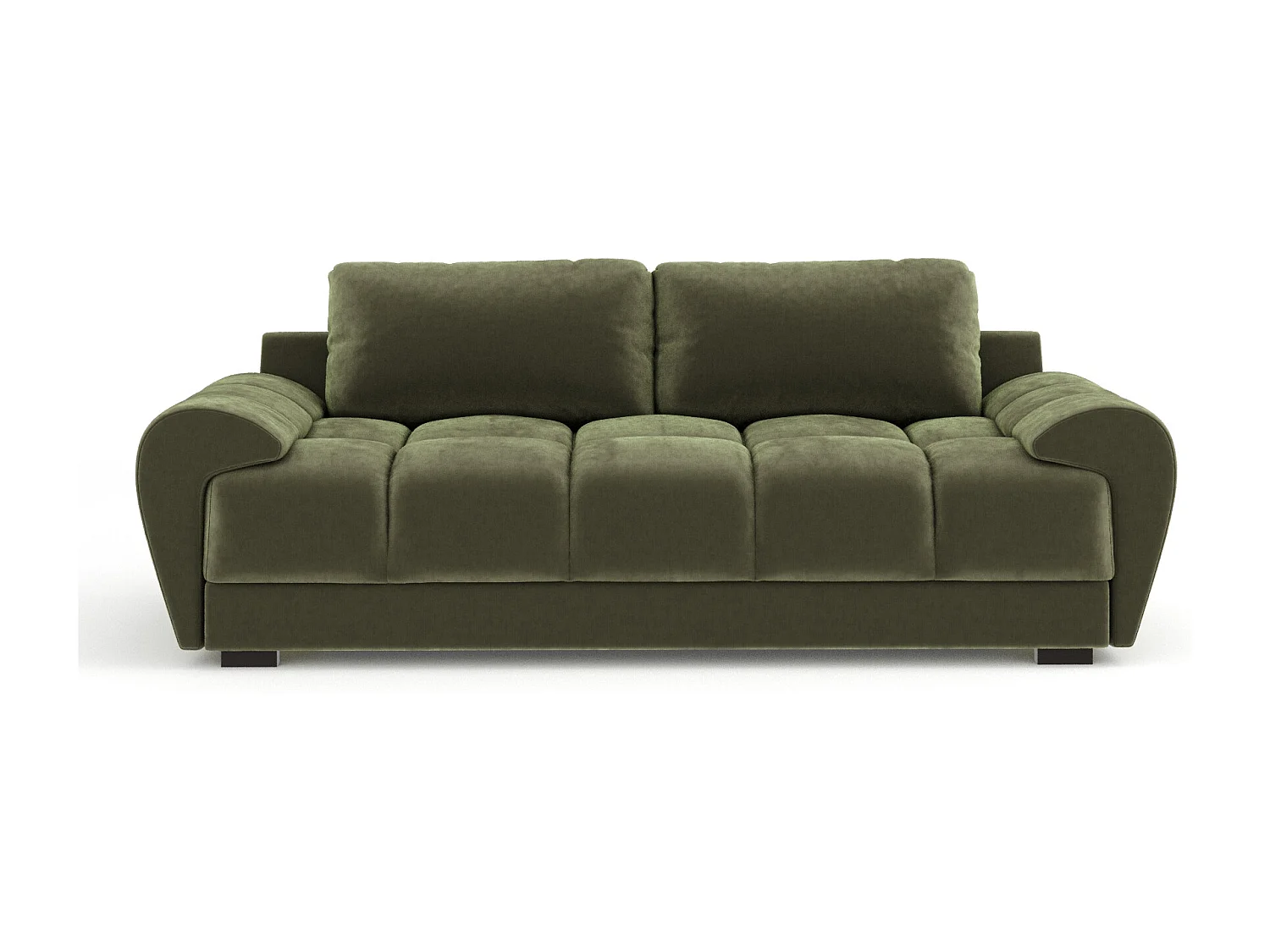 Canapé en tissu velours Peebles - 3 places - vert olive