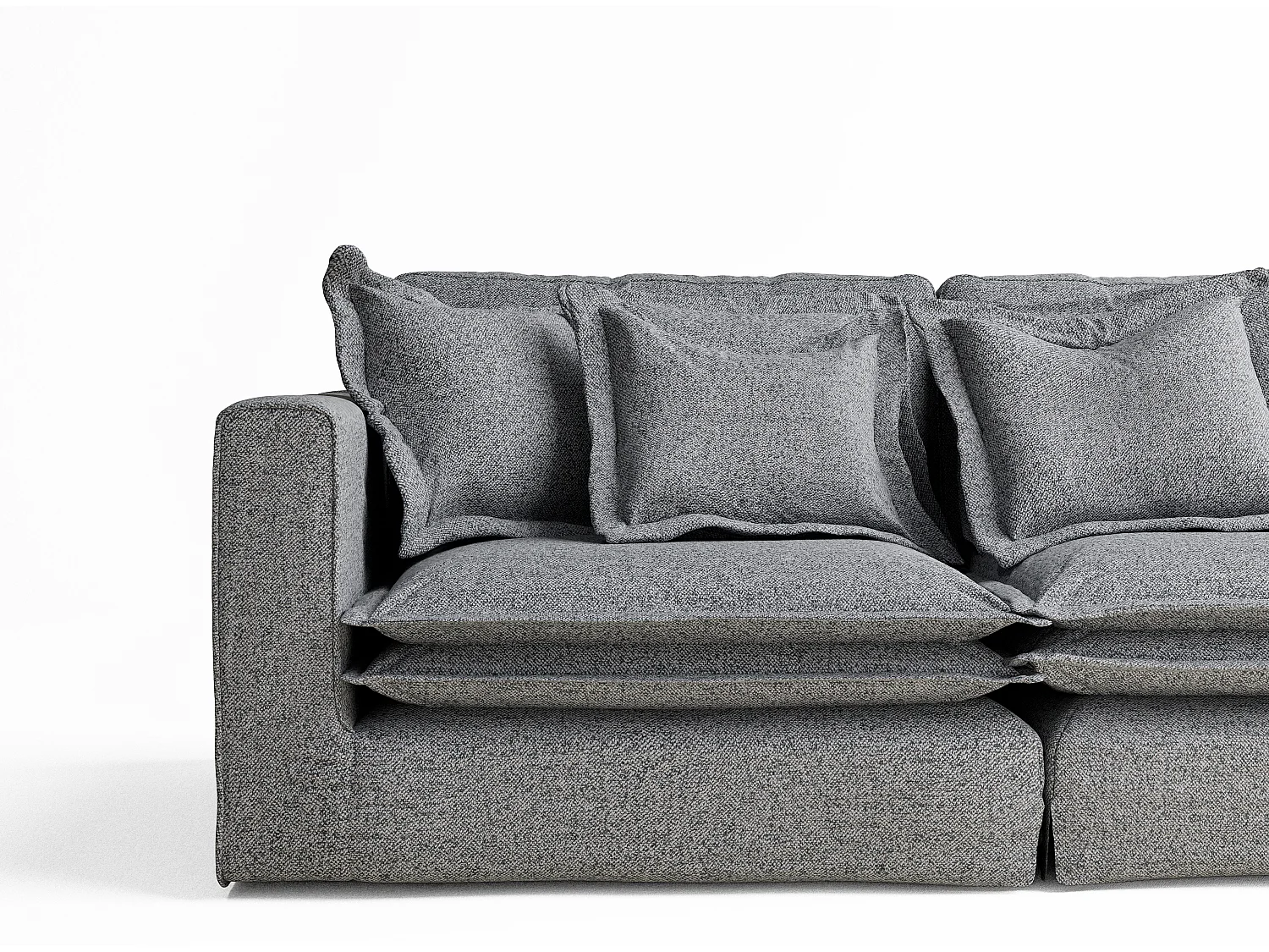 Canapé en toile tissée Amalfi - 6 places - gris