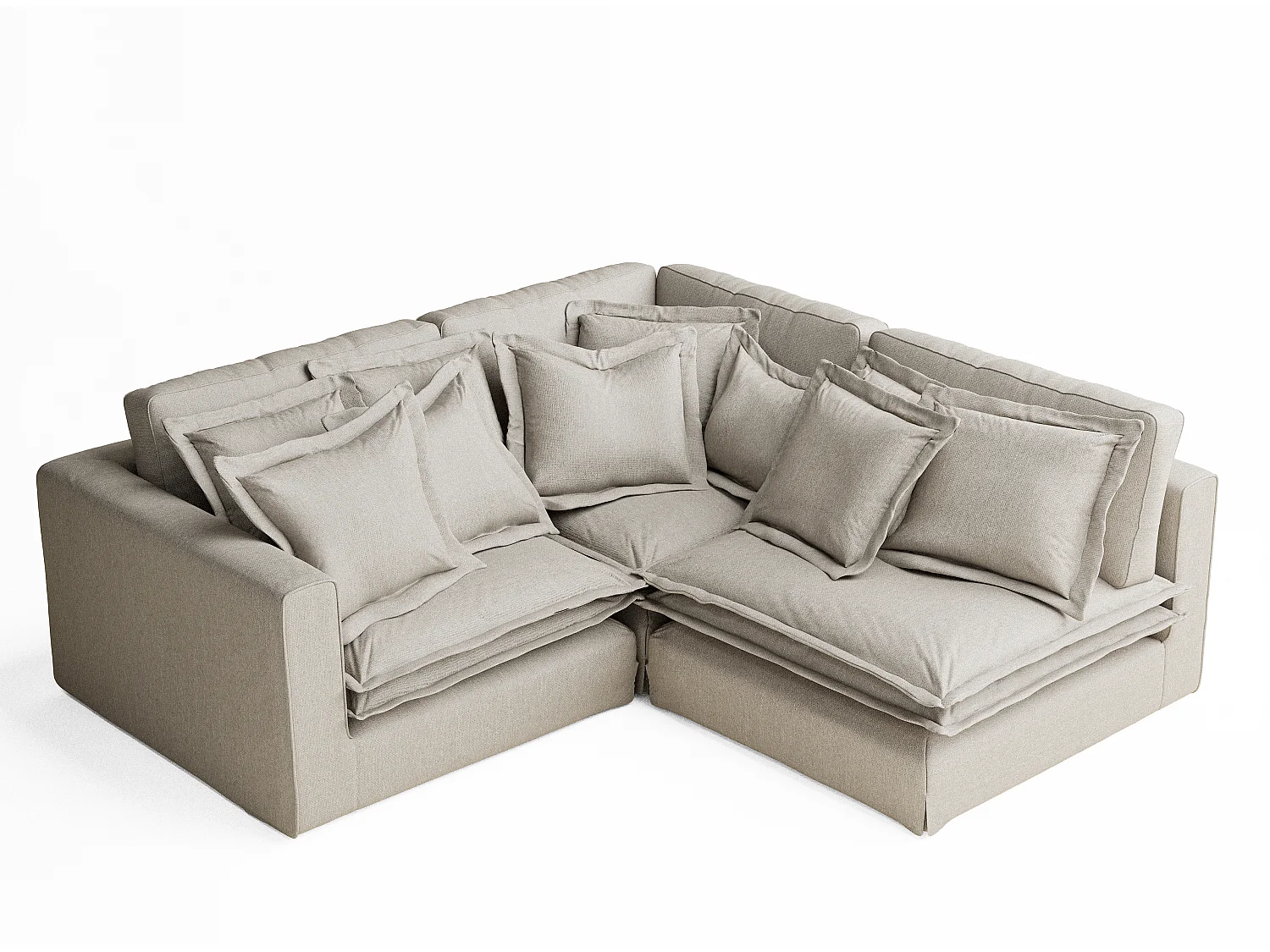 Canapé d'angle en toile tissée Amalfi - 5 places - beige