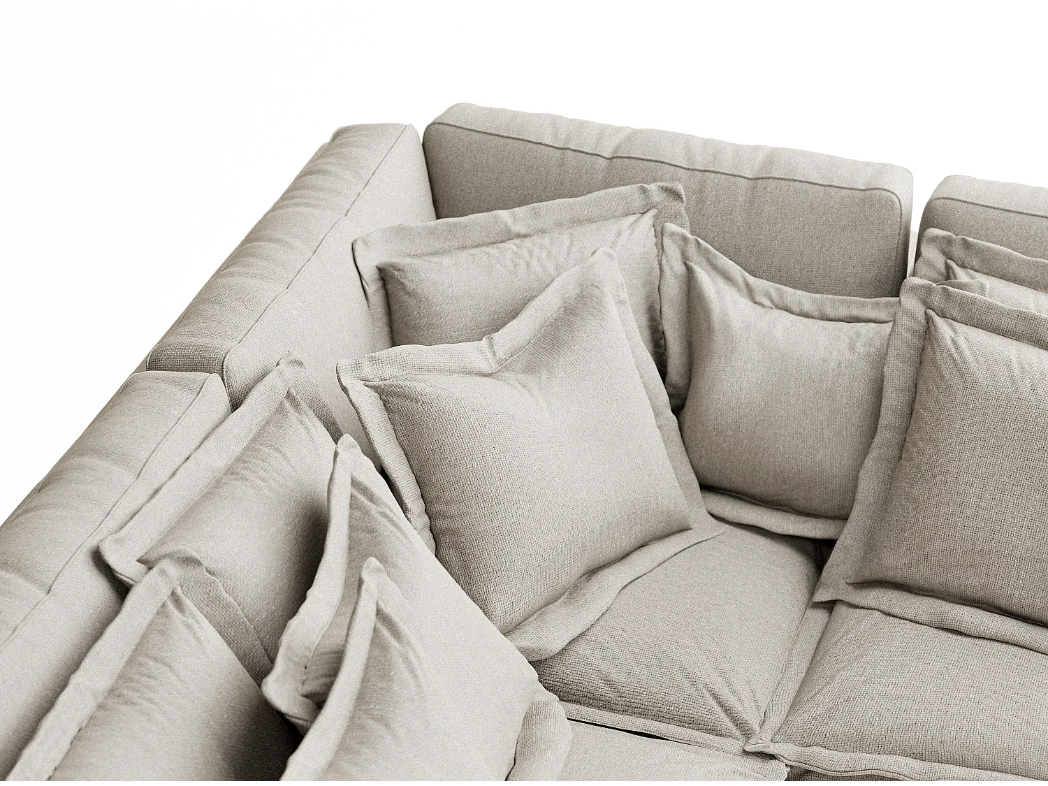 Canapé d'angle en toile tissée Amalfi - 5 places - beige