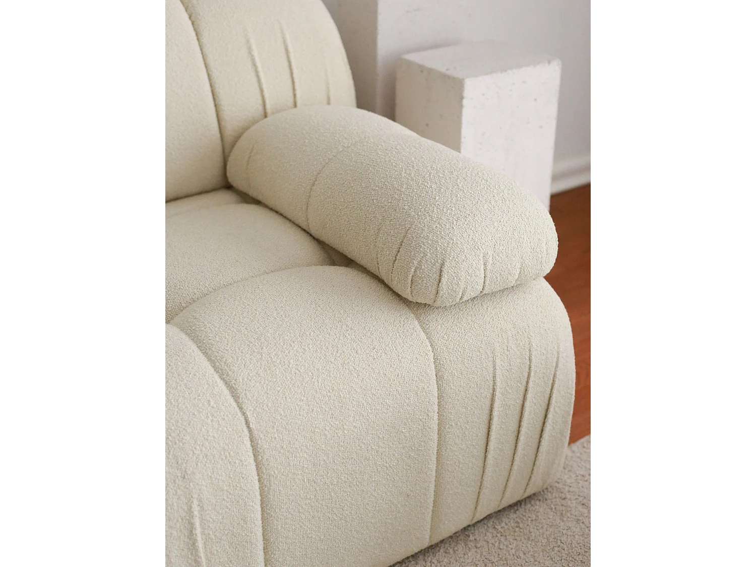 Sofá Altadena 565, Blanco, 178x89x74cm, Tapiz, Patas: Plástico