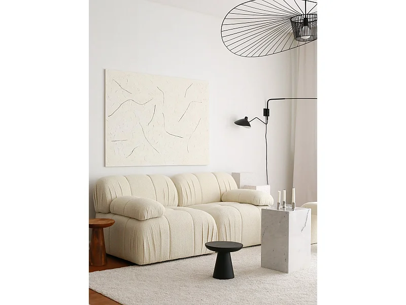 Sofá Altadena 565, Blanco, 178x89x74cm, Tapiz, Patas: Plástico