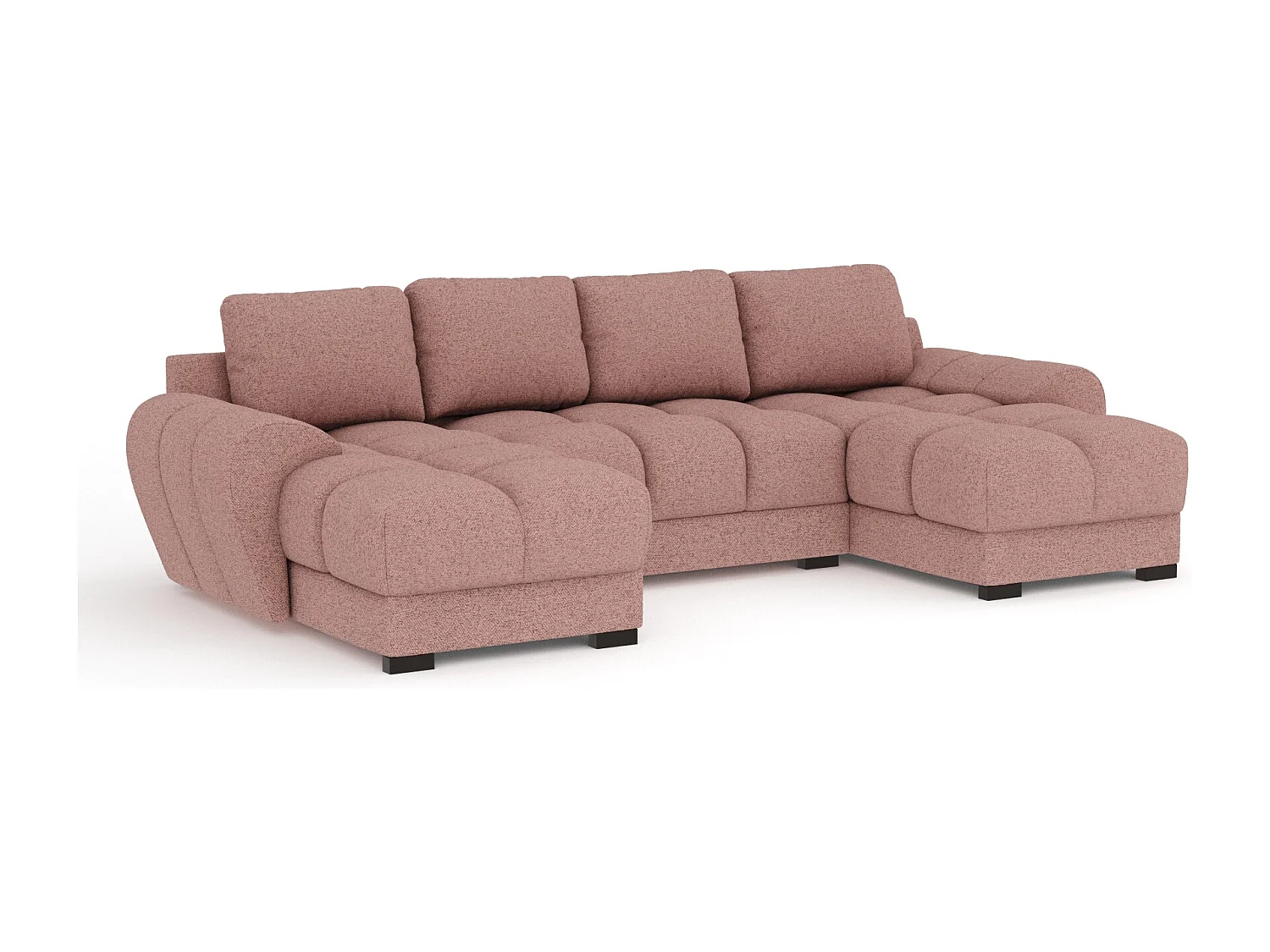 Canapé panoramique en toile tissée Peebles - 6 places - rose