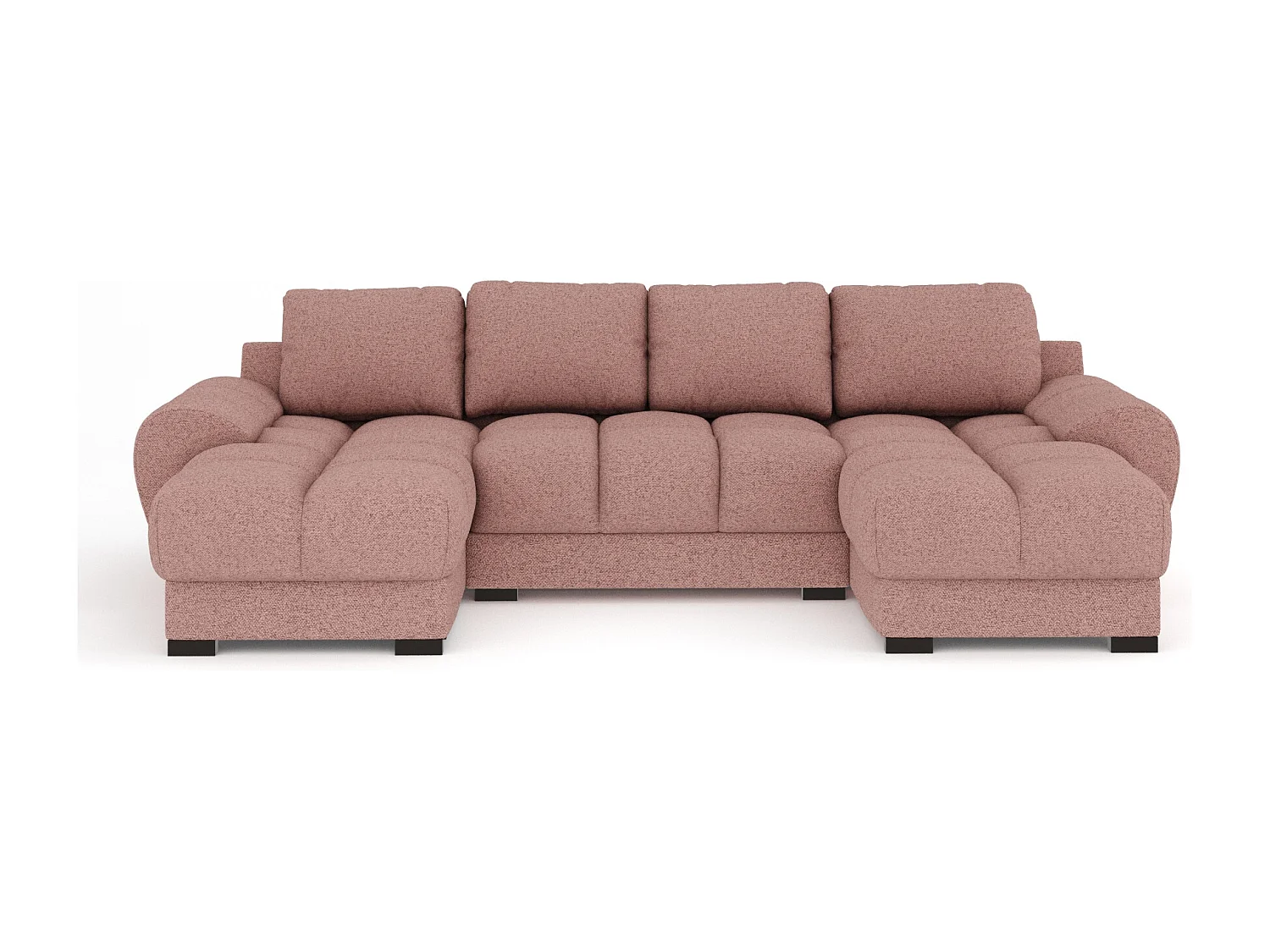 Canapé panoramique en toile tissée Peebles - 6 places - rose